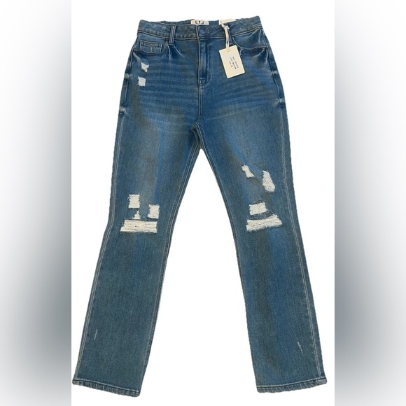 L.T.J. Letter to Juliet Denim - New LETTER TO JULIET L.T.J. JULIET HIGH RISE Distressed Straight Leg JEANS